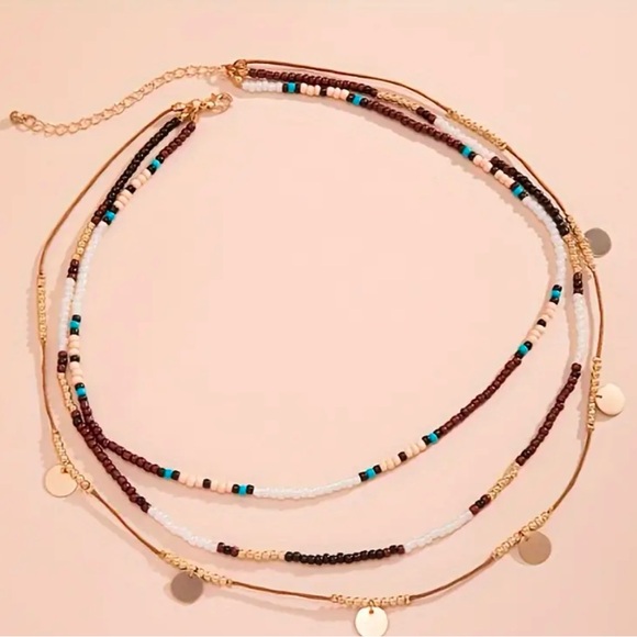 ⭐️BOUTIQUE DESIGNER TRIPLE STRAND NECKLACE⭐️NEW ADDITION - Picture 2 of 4